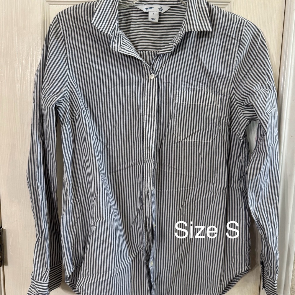 Old Navy Navy Striped Women’s Shirt